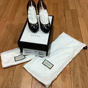 Gucci Woman shoes MALAGA NERO Discontinued Dress Heals!!! size 36